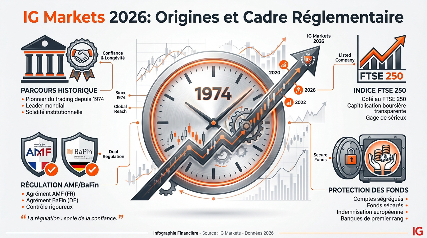 Siège social de IG Markets et symboles de régulation financière européenne